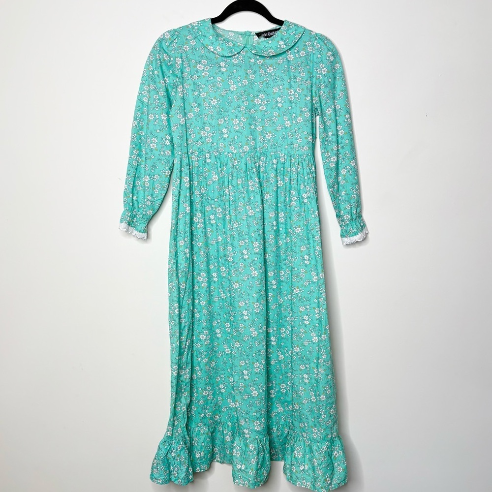 Scarlett Darkness Floral Dress Prairie Cottagecore Girls Dress Size 12 Y Long
